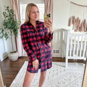 ATM Anthony Thomas Melillo Hollyberry Midnight Plaid Flannel Dress